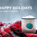 Mug with Walker logo in a snowy scene