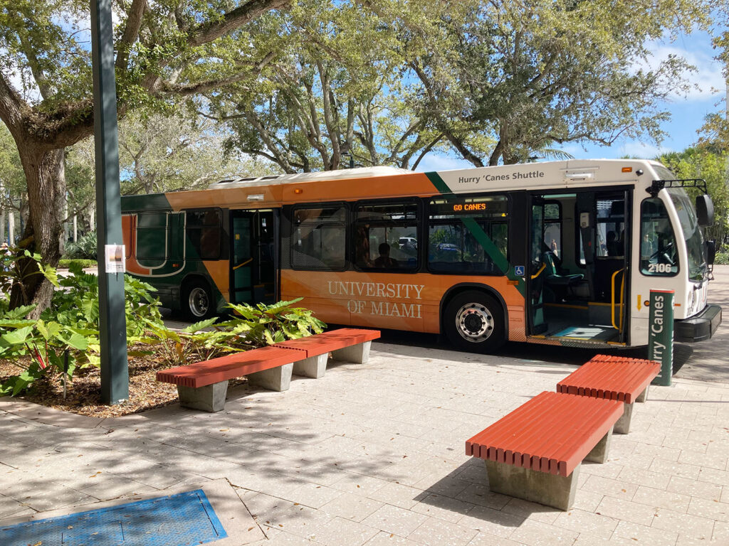 A U Miami shuttle bus